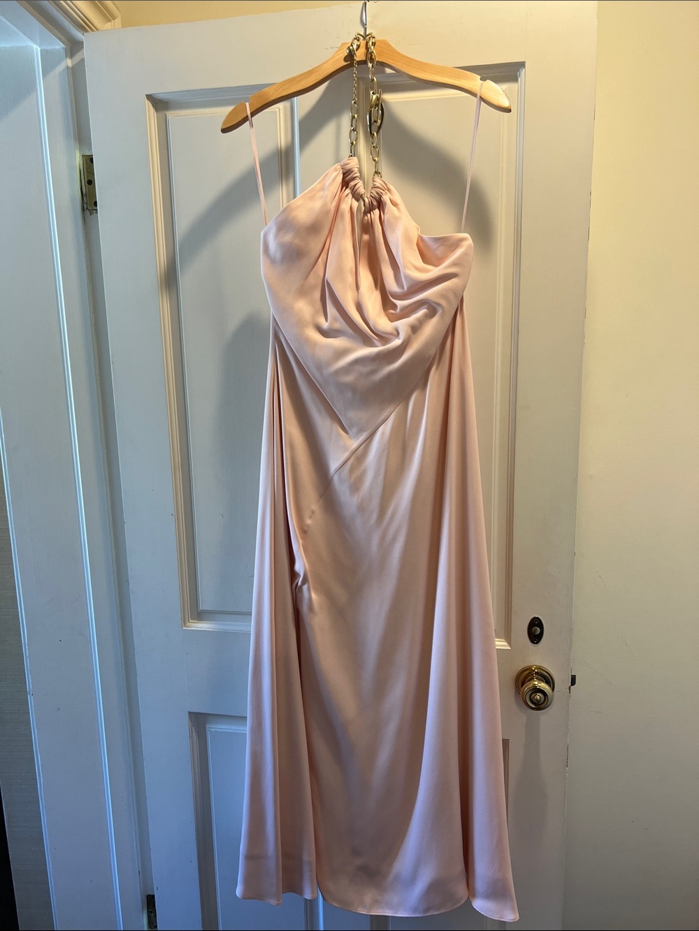 Jonathan Simkhai Blush Satin Cowl Midi Dress